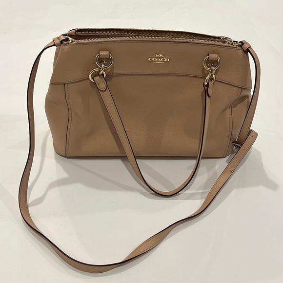 Coach Handbags - Coach Women's Beige Leather Fulton Strap Shoulder Bag